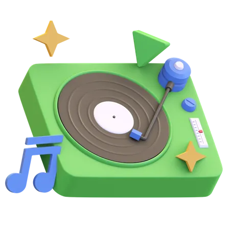 Vinyl music player box  3D Illustration