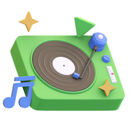 Vinyl-Musik-Player-Box  3D Illustration