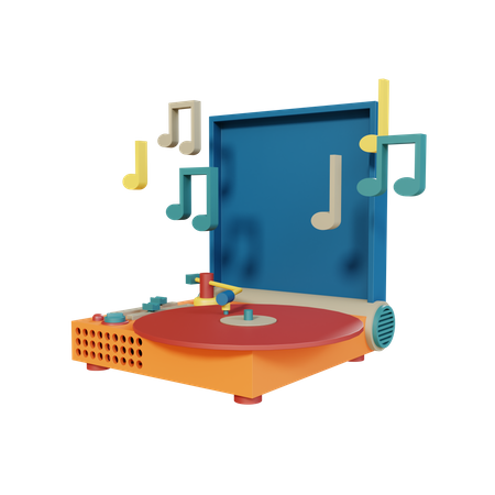 Vinyl Player 3D Illustration