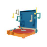 vinyl player 3d logo