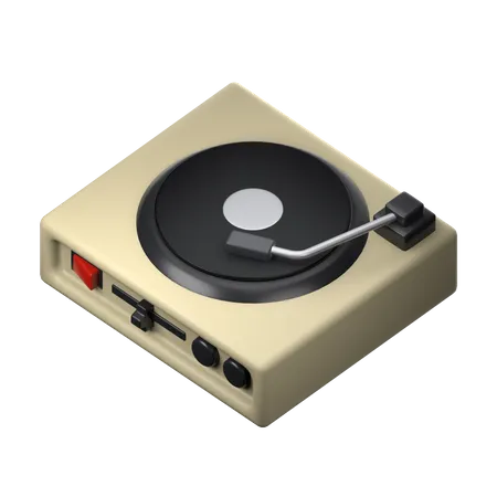 Vinyl Player Retro Electronics 3 D Icon Render 3D Icon