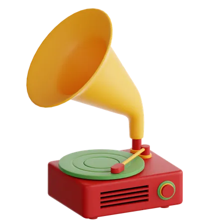 Vinyl Player Vintage  3D Icon