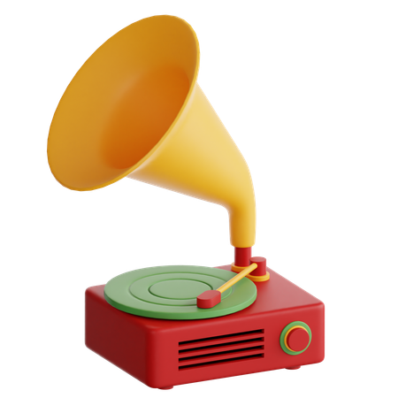 Vinyl Player Vintage  3D Icon