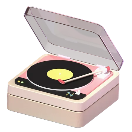 Vinyl Record Player Illustration In 3 D Design 3D Icon