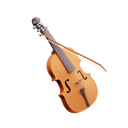 3 D Music Icons Illustration Violin 3D Icon