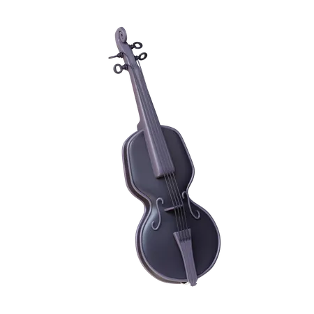 3 D Violin Music Instrument With Black Theme 3D Icon
