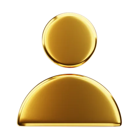 Golden Vip Profile 3D Icon