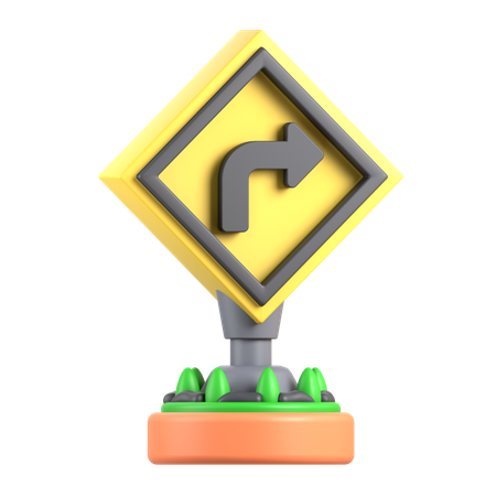 Virage à droite  3D Icon