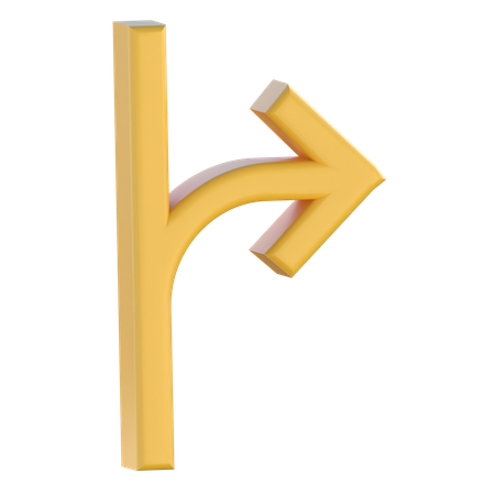 Vire à direita e siga em frente  3D Icon