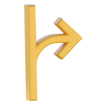 Vire à direita e siga em frente  3D Icon