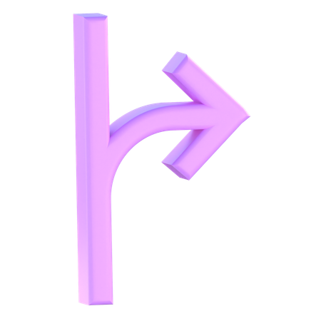 Vire à direita e siga em frente  3D Icon