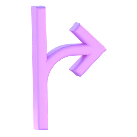 Vire à direita e siga em frente  3D Icon