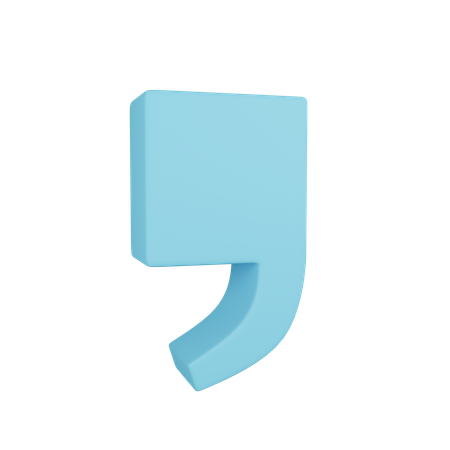 Signe de ponctuation virgule  3D Icon