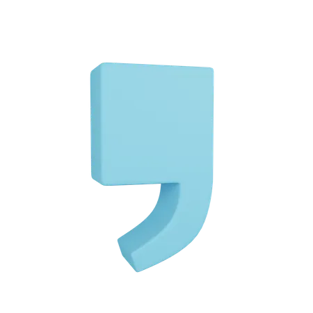 Signe de ponctuation virgule  3D Icon