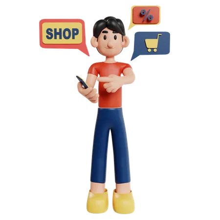 Virtual 3D Online Shopping Experience  3D Illustration