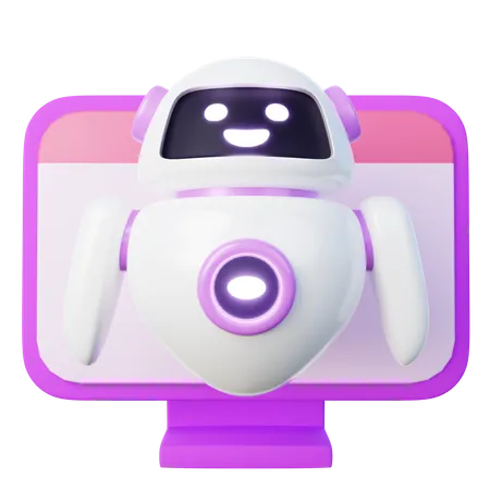 Virtual Assistant Robot on PC  3D Icon