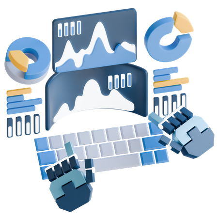 Virtual Business Management  3D Icon