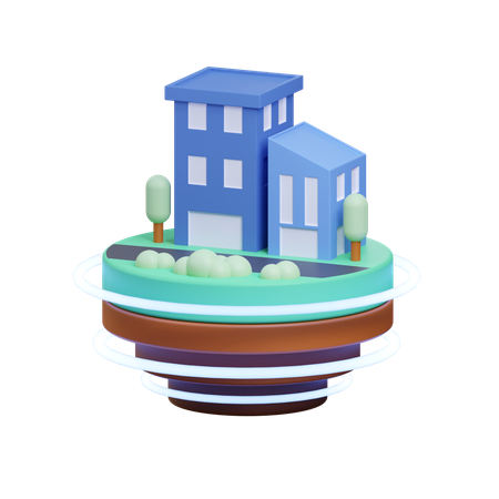 Virtual city  3D Icon