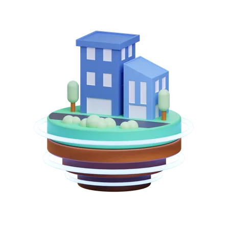 Virtual city  3D Icon