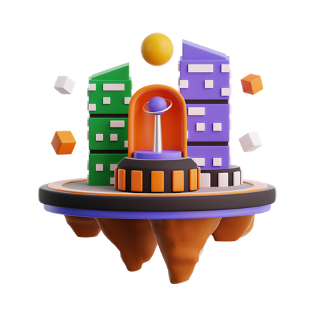 Virtual city  3D Icon