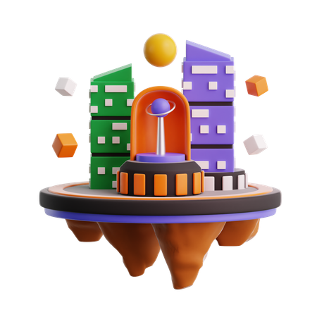 Virtual city  3D Icon