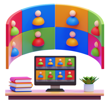 Virtual Classroom  3D Icon