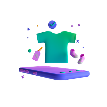 Virtual Clothing shopping  3D Icon