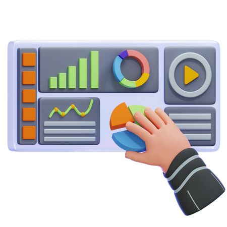 Virtual Data Analytics  3D Icon