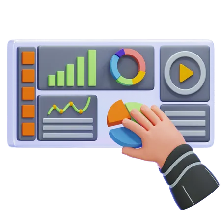 Virtual Data Analytics  3D Icon