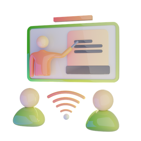 Virtual Education  3D Icon