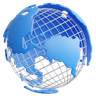 3d geographic world logo