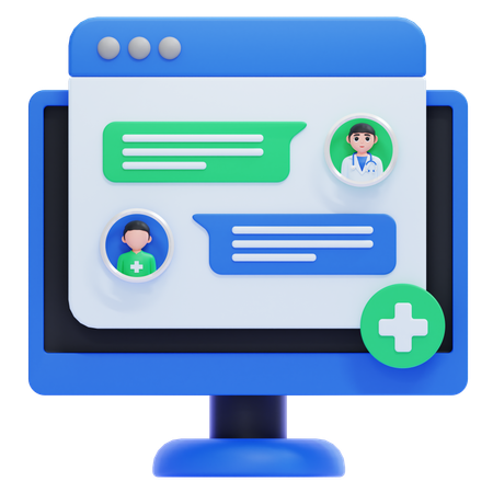 Virtual Health Consultation  3D Icon