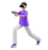 Virtual Man Playing A Gun