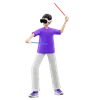 Virtual Man Playing Sword