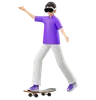 Virtual Man Skateboarding In Reality