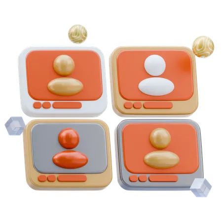 バーチャルミーティング  3D Icon