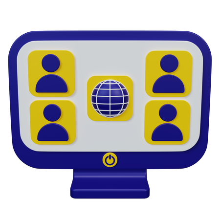 Virtual Meeting  3D Icon