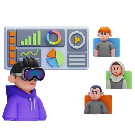 Virtual Meeting  3D Icon