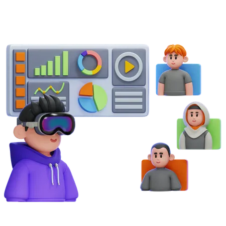 Virtual Meeting  3D Icon