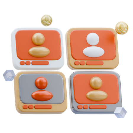 Virtual Meeting  3D Icon