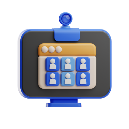 仮想会議プラットフォーム  3D Icon
