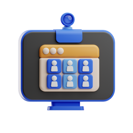 Virtual Meeting Platform  3D Icon