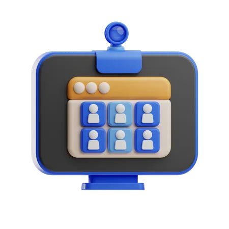 Virtual Meeting Platform  3D Icon