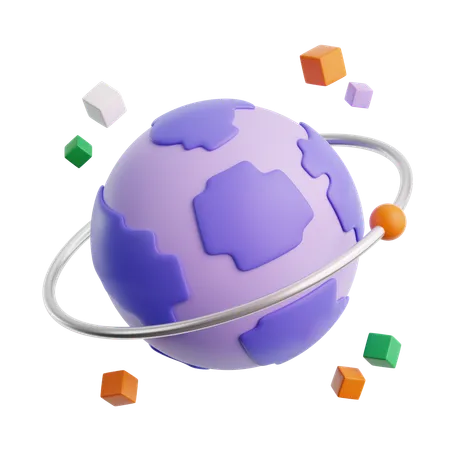 Virtual planet  3D Icon