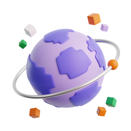 Virtual planet  3D Icon