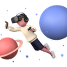 3d virtual reality experience illustration