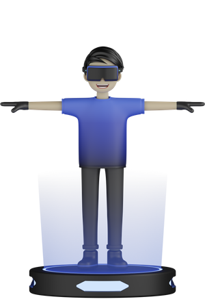 Virtual Reality Experience  3D Illustration