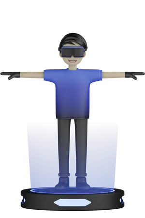 Virtual Reality Experience  3D Illustration