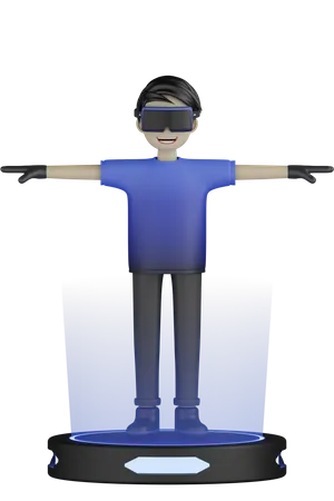 Virtual Reality Experience 3D Illustration