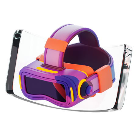 Virtual Reality Futuristic Googles  3D Icon